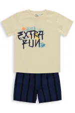 Erkek Çocuk Takım 2-5 Yaş Ekru-Lacivert - Paket