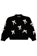 Kız Çocuk Kazak 6-9 Yaş Siyah - Paket