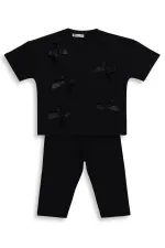 Girls' Team Set 6-9 Years Old Black-Black - Package