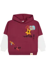 Boys Sweatshirt 6-9 Years Old Burgundy - Package