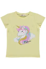 Kız Çocuk Tişört Km 6-9 Yaş Sarı - Paket