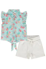 Kız Çocuk Takım 2-5 Yaş Mint-Kırık Beyaz - Paket