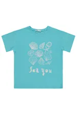 Girls' T-shirt, Ages 10-13, Turquoise - Pack