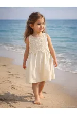 Girls' Jumpsuit and Dress, Ages 10-13, Beige - Package