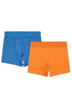 Erkek Çocuk Boxer 2-9 Yaş Saks-Turuncu - Paket