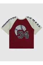 Erkek Çocuk Tişört 6-9 Yaş Bordo - Paket