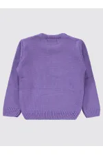 Pull pour fille de 2 à 5 ans, couleur lilas métallisé - Emballage