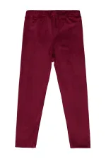 Kız Çocuk Tayt 6-9 Yaş Bordo - Paket