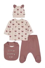 Bebek Zıbın Takımları 0-24 Ay Taş Rengi - Paket