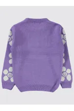 Pull pour fille 6-9 ans, couleur lilas métallisé - Emballage