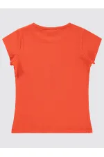 Girls' T-shirt, Ages 6-9, Dark Orange - Pack