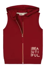 Kız Çocuk Yelek 2-5 Yaş Koyu Bordo - Paket