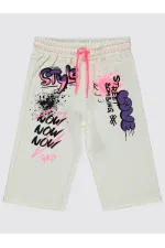 Kız Çocuk Kapri 6-9 Yaş Ekru - Paket