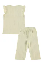 Kız Çocuk Pijama Takımı 6-9 Yaş Sarı - Paket