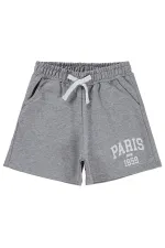 Short pour fille, 6-9 ans, gris chiné - Lot