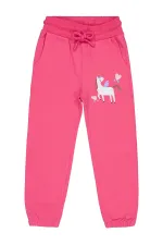 Girl's Tracksuit Bottoms 2-5 Years Old Dark Pink - Pack