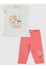 Kız Çocuk Takım 2-5 Yaş Ekru - Paket