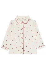 Kız Çocuk Pijama Takımı 6-9 Yaş Ekru - Paket