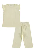 Kız Çocuk Pijama Takımı 6-9 Yaş Sarı - Paket