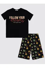 Ensemble pyjama garçon 6-9 ans noir - Emballage