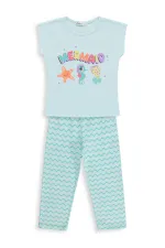 Ensemble pyjama fille 2-5 ans, vert menthe clair - Emballage