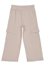 Girls Tracksuit Bottoms 6-9 Years Old Stone Melange - Package