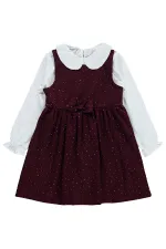 Combinaison et robe pour fille, 6-9 ans, bordeaux - Ensemble
