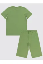 Erkek Çocuk Pijama Takımı 10-13 Yaş Açık Haki - Paket