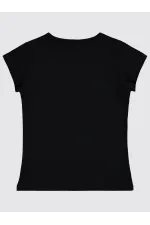 Kız Çocuk Tişört Km 6-9 Yaş Siyah - Paket