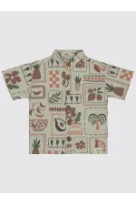 Erkek Çocuk Gömlek 2-5 Yaş Taş Rengi - Paket