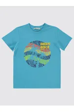 Boys T-Shirt 6-9 Years Turquoise - Package