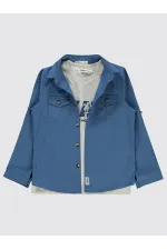 Erkek Çocuk Gömlek 6-9 Yaş İndigo - Paket