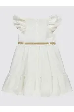 Ensemble gilet et robe pour fille de 6 à 9 ans, couleur écru - Pack