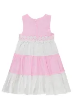 Kız Çocuk Jile ve Elbise 6-9 Yaş Pembe-Beyaz - Paket