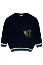 Pull bleu marine pour garçon de 2 à 5 ans - Emballage