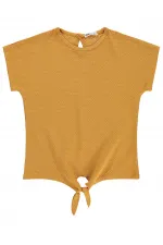 T-shirt fille, 10-13 ans, moutarde - Lot