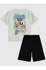 Erkek Çocuk Pijama Takımı 6-9 Yaş Açık Gri - Paket