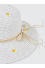 Kız Çocuk Şapka Bere 6-9 Yaş Beyaz - Paket