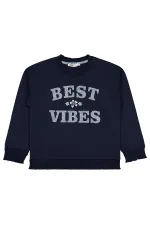 Girl's Sweatshirt 6-9 Years Old Navy Blue - Package
