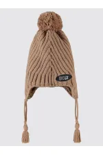 Erkek Çocuk Atkı Bere Eldiven Setleri 6-9 Yaş Açık Kahve - Paket