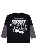 Erkek Çocuk Sweatshirt 10-13 Yaş Siyah - Paket