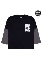 Erkek Çocuk Sweatshirt 10-13 Yaş Siyah - Paket