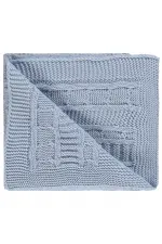 Ensemble couverture et lange pour bébé 0-24 mois bleu - Emballage