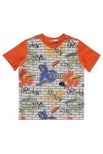 Erkek Çocuk Pijama Takımı 6-9 Yaş Oranj - Paket