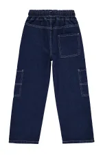 Pantalon en jean pour garçon, 6-9 ans, bleu foncé - Lot