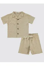 Costume beige pour garçon de 2 à 5 ans - Emballage