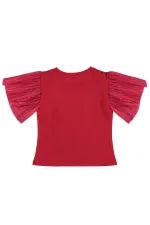 Kız Çocuk Tişört 6-9 Yaş Kırmızı - Paket