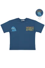 T-shirt garçon 6-9 ans - Bleu pétrole - Lot