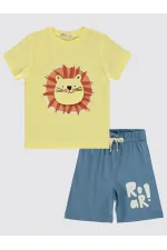 Boys Pajama Set 2-5 Years Old Light Yellow - Package
