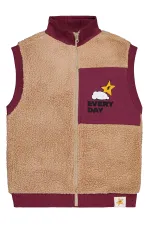 Erkek Çocuk Yelek 6-9 Yaş Bordo - Paket